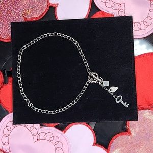 Valentine's Padlock Necklace Silver Tone Heart Key Unique Gift Love Handmade Fun